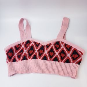 Shien Curve sweater tank top hearts XL